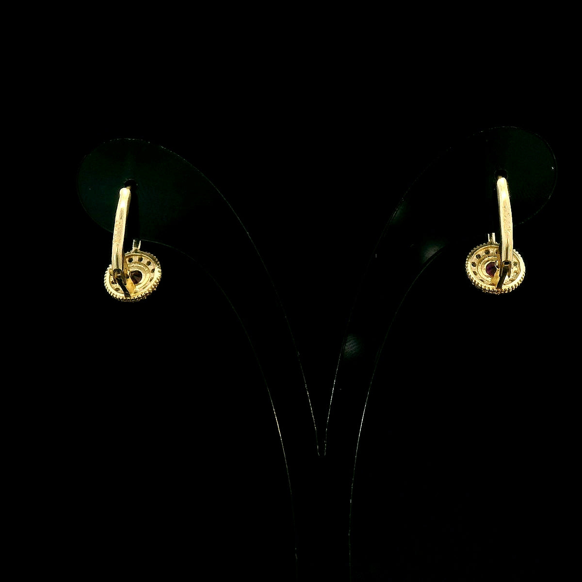Rose Halo Earrings 10k