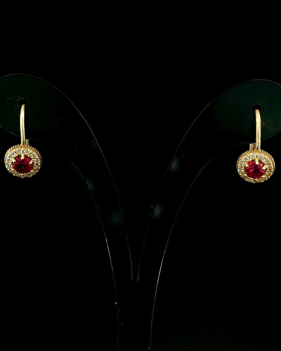 Rose Halo Earrings 10k