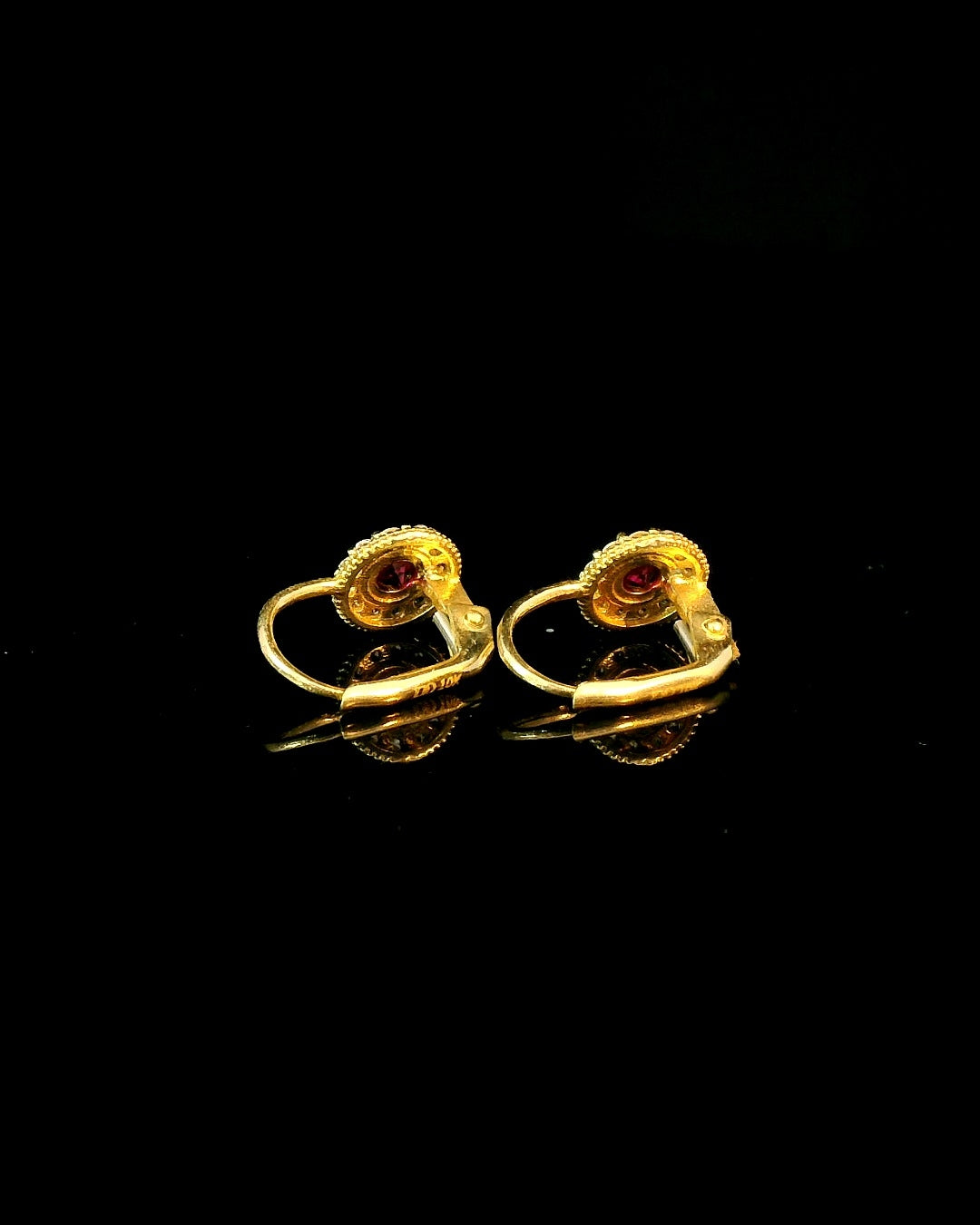 Rose Halo Earrings 10k