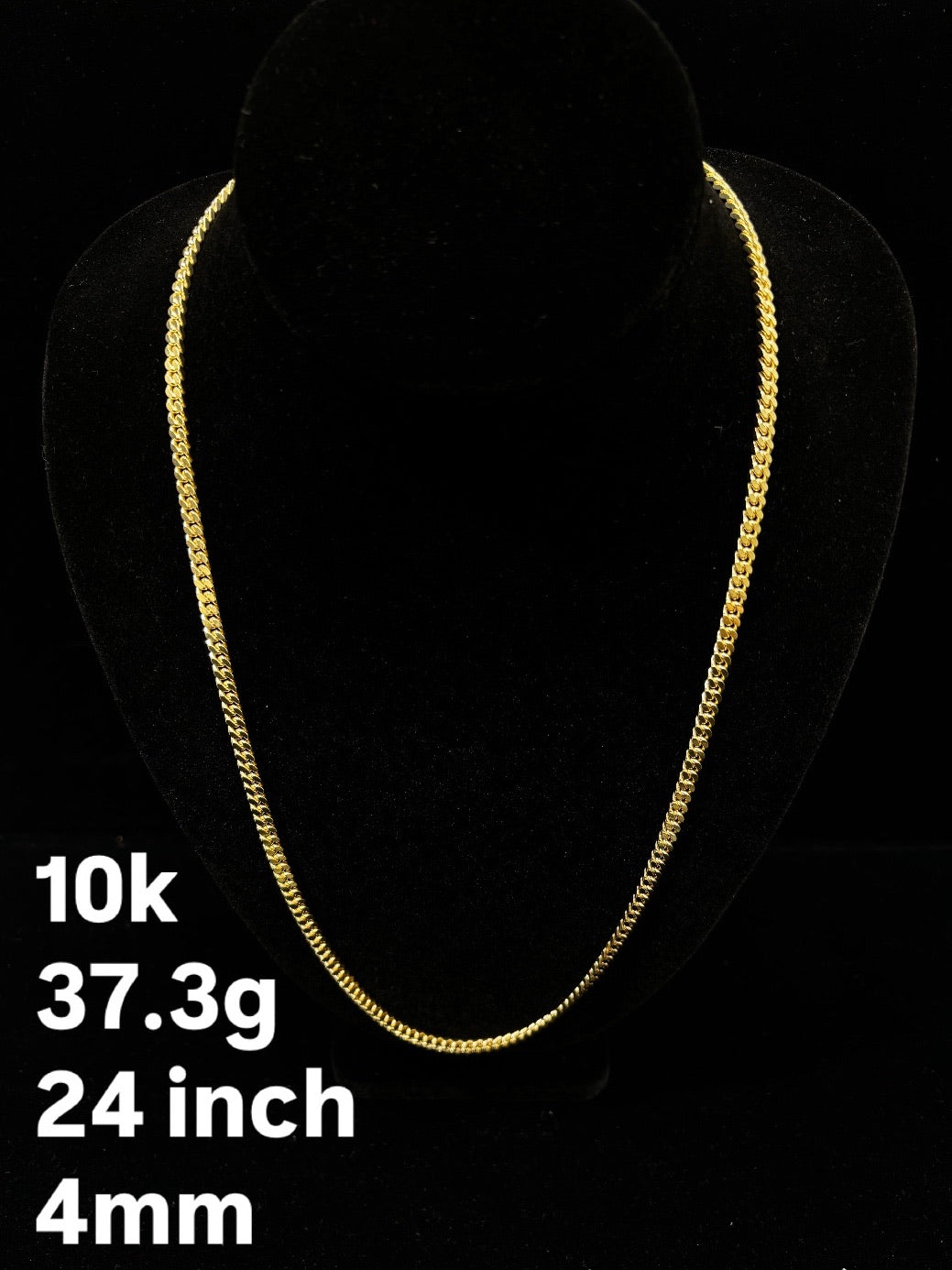 10K YELLOW GOLD CUBAN LINK NECKLACE – 4MM