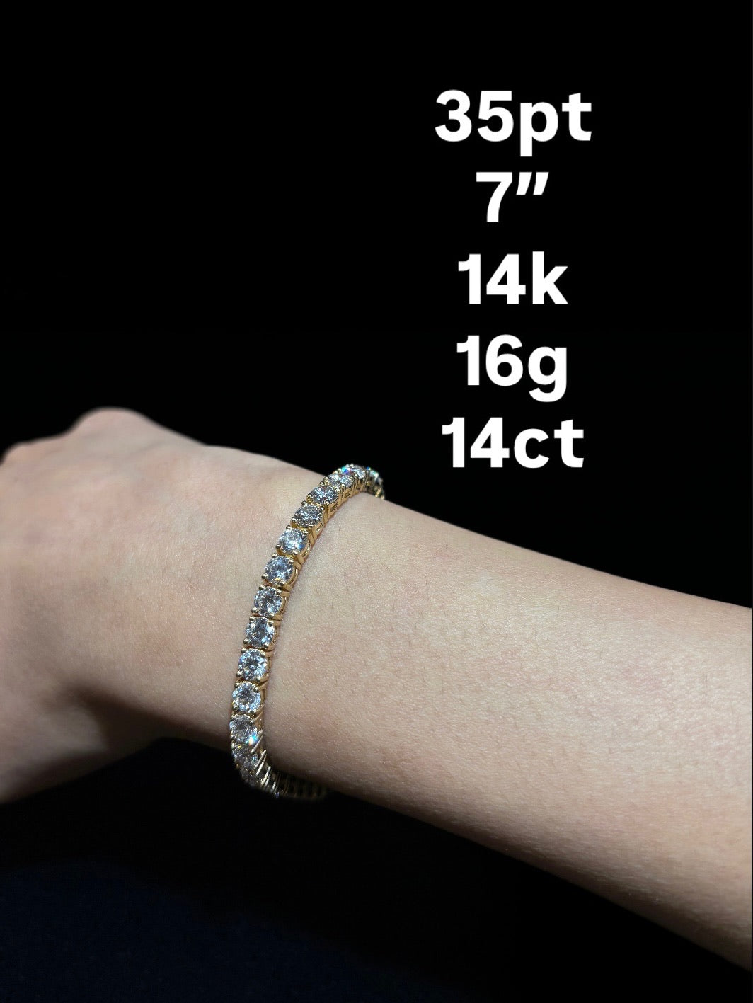 14K Yellow Gold Diamond Tennis Bracelet – 14.00 CTW - #20