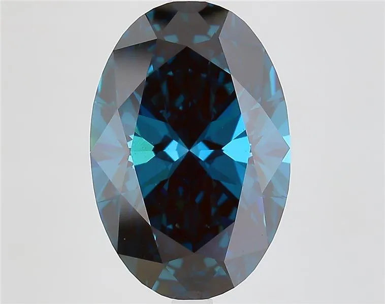6.03ct Oval Lab Grown Diamond (Colour Fancy Deep Blue, Clarity VS1, IGI Certified)