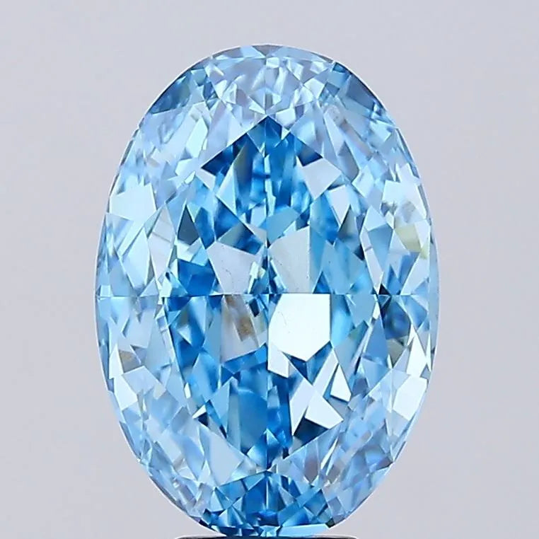 8.00ct Oval Lab Grown Diamond (Colour Fancy Vivid Blue, Clarity VS1, IGI Certified)