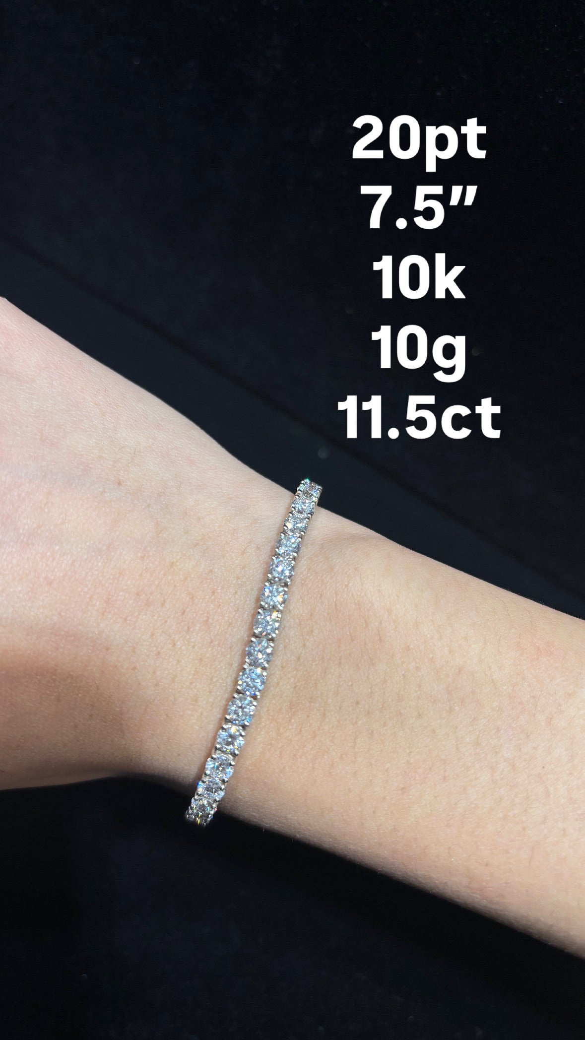 10K Gold Lab Diamond Tennis Bracelet – 11.50 CTW