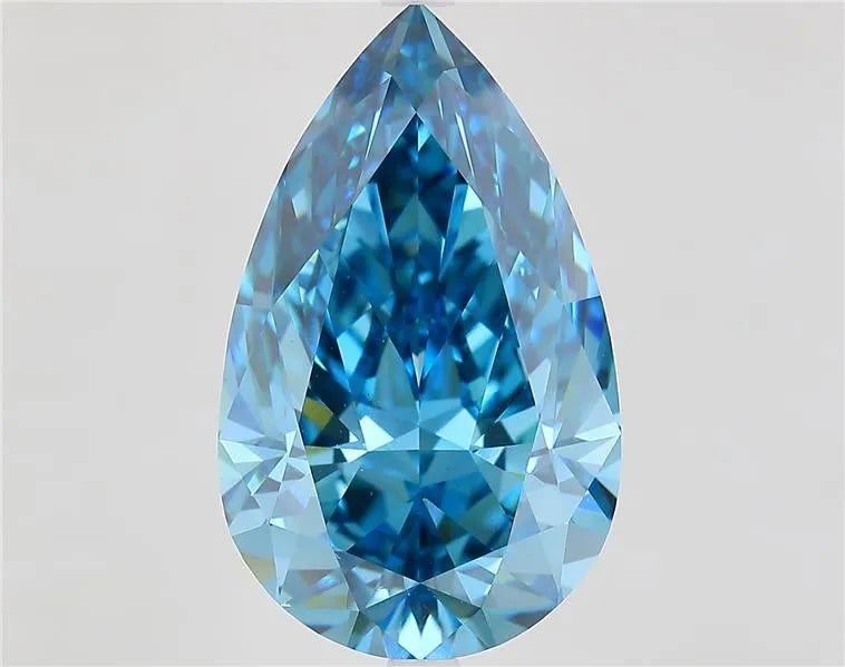 9.63ct Pear Lab Grown Diamond (Colour Fancy Vivid Blue, Clarity VS1, IGI Certified)