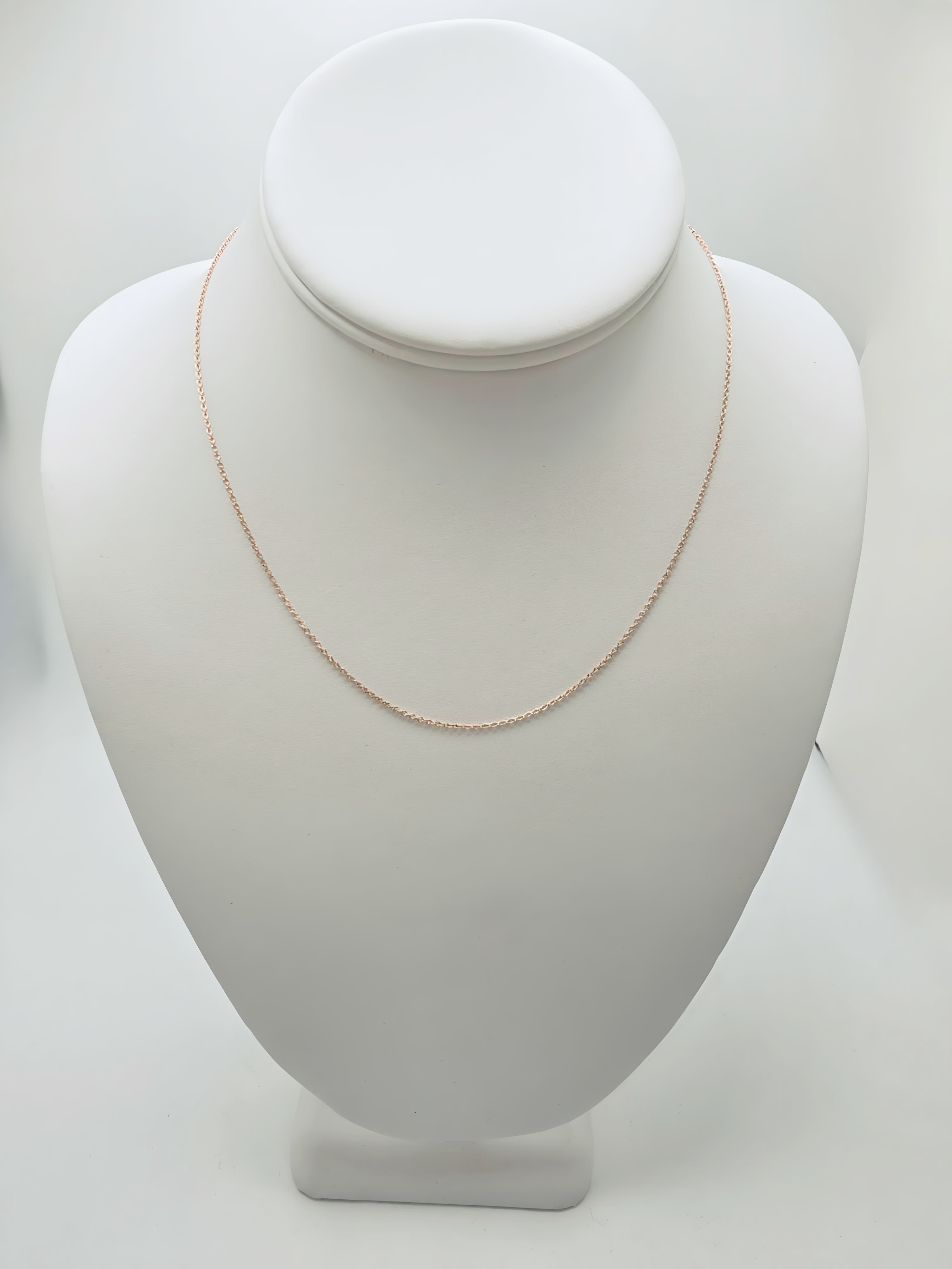 0.5mm Cable Rose Gold Necklace - Additional Grams