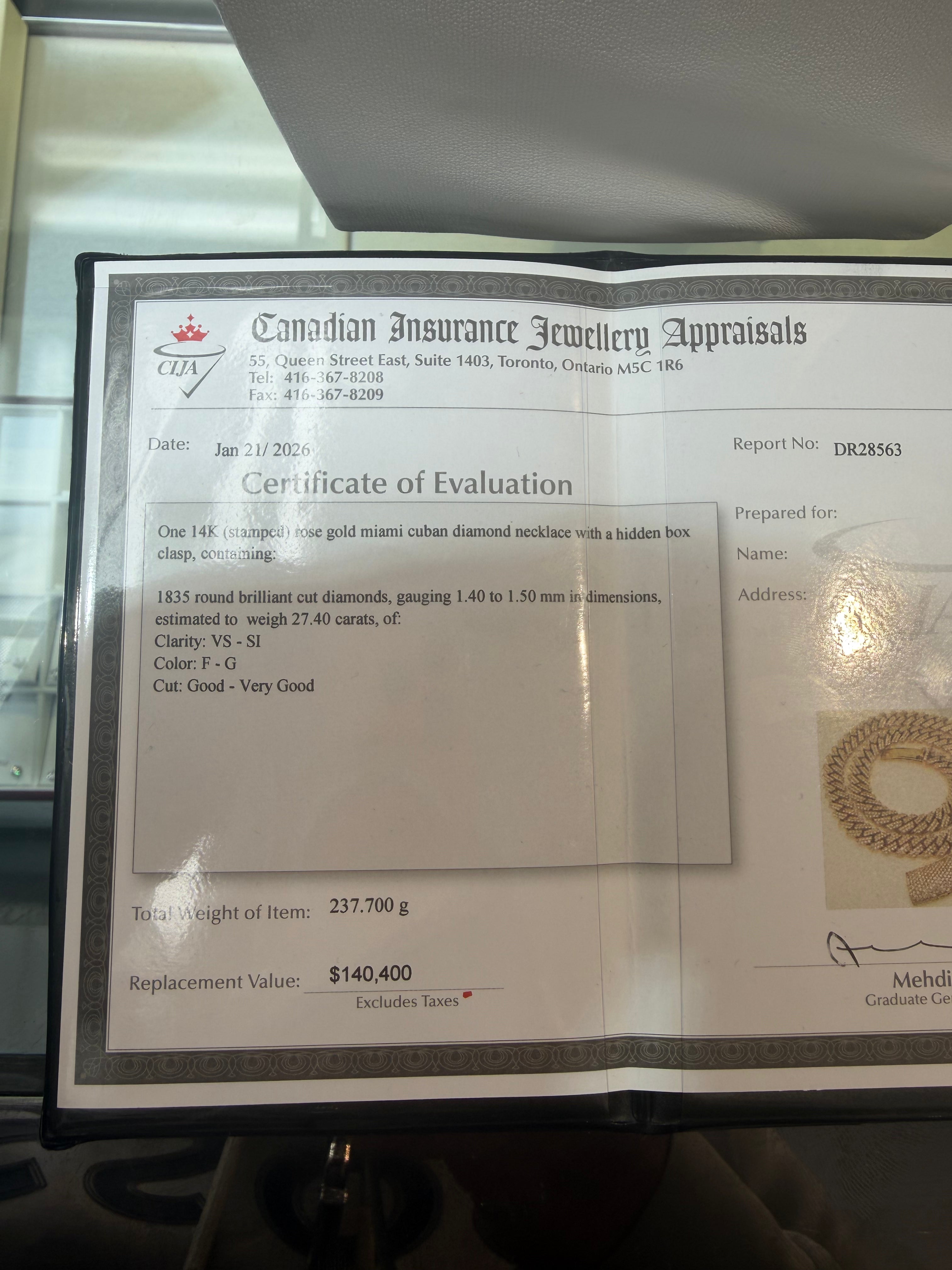 Rose Natural Diamond Chain 237.7 gram