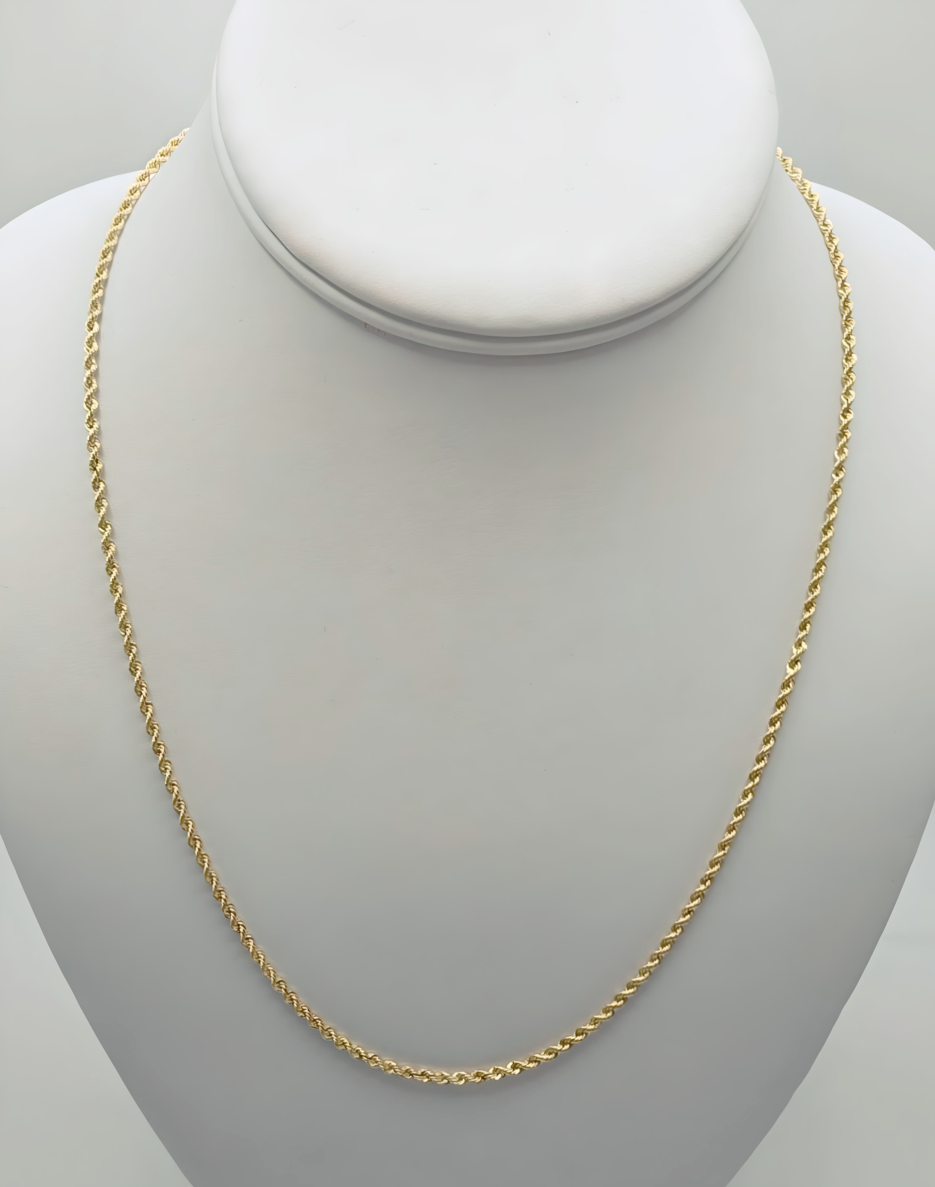 2mm Rope Gold Necklace
