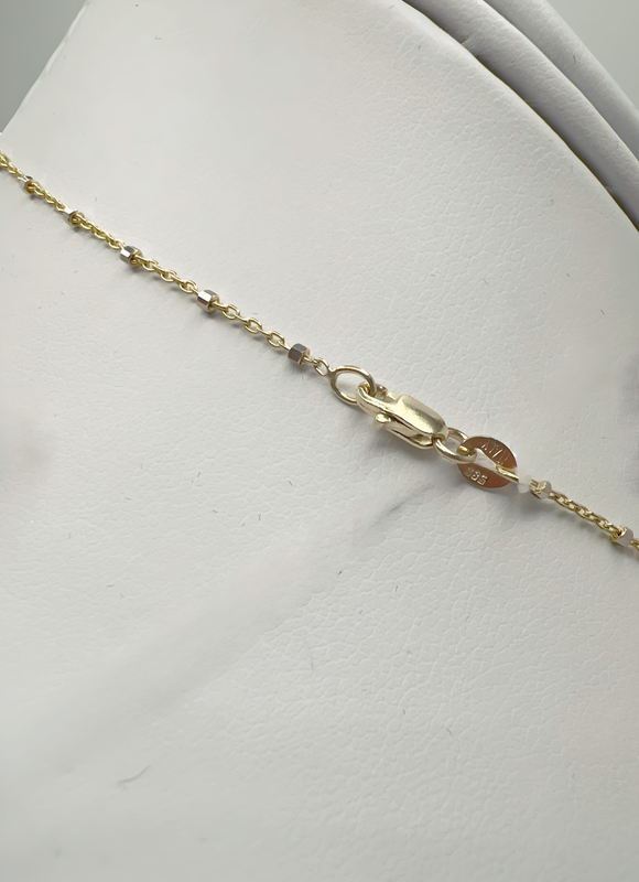 1.5mm Cable Diamond Cut Gold Necklace