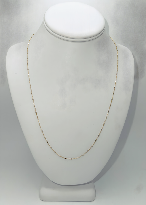 1.5mm Cable Diamond Cut Gold Necklace