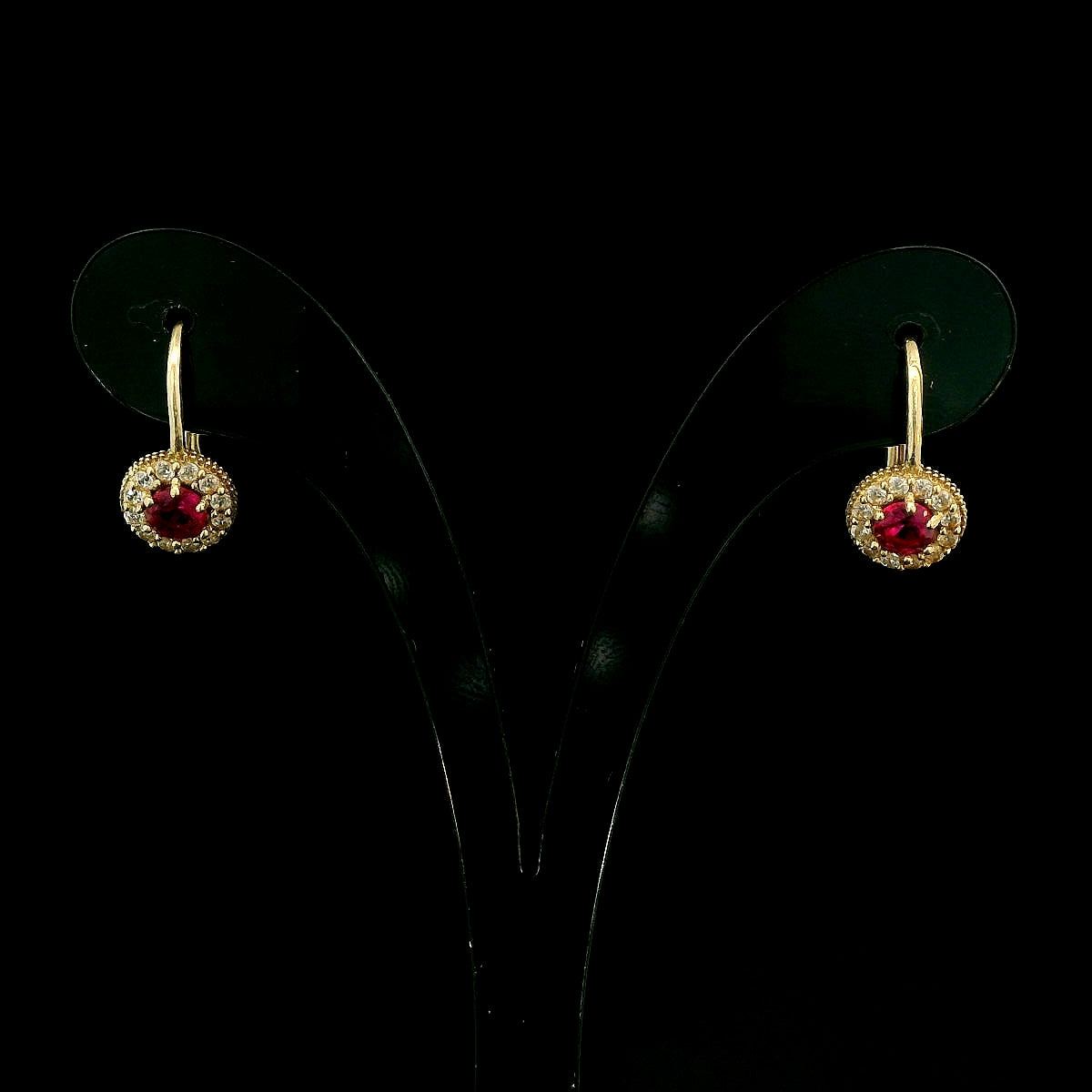 Rose Halo Earrings 10k