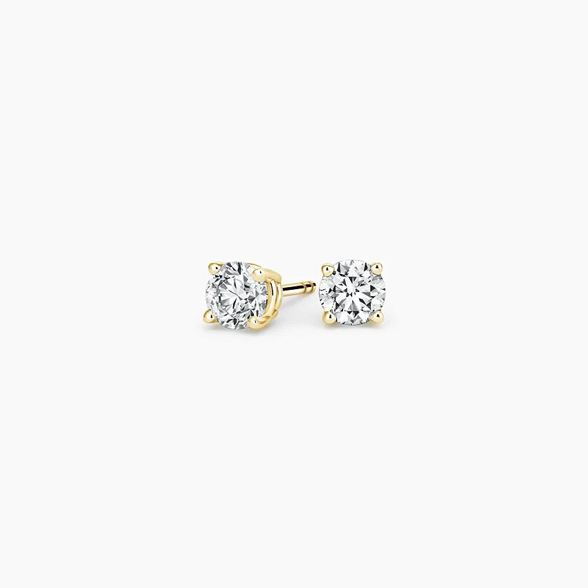 Round (VS+-F+) Lab Grown Diamond Non-Certified Stud Earrings – 0.50ct Total, 14K Gold