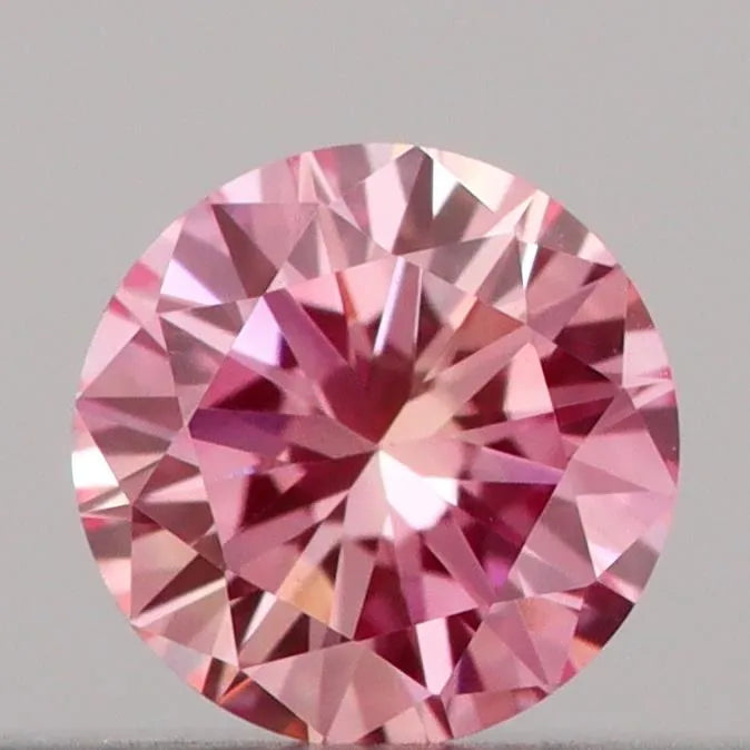 0.16ct Round Lab Grown Diamond (Colour Fancy Vivid Pink, Clarity VVS2, Cut VG, IGI Certified)