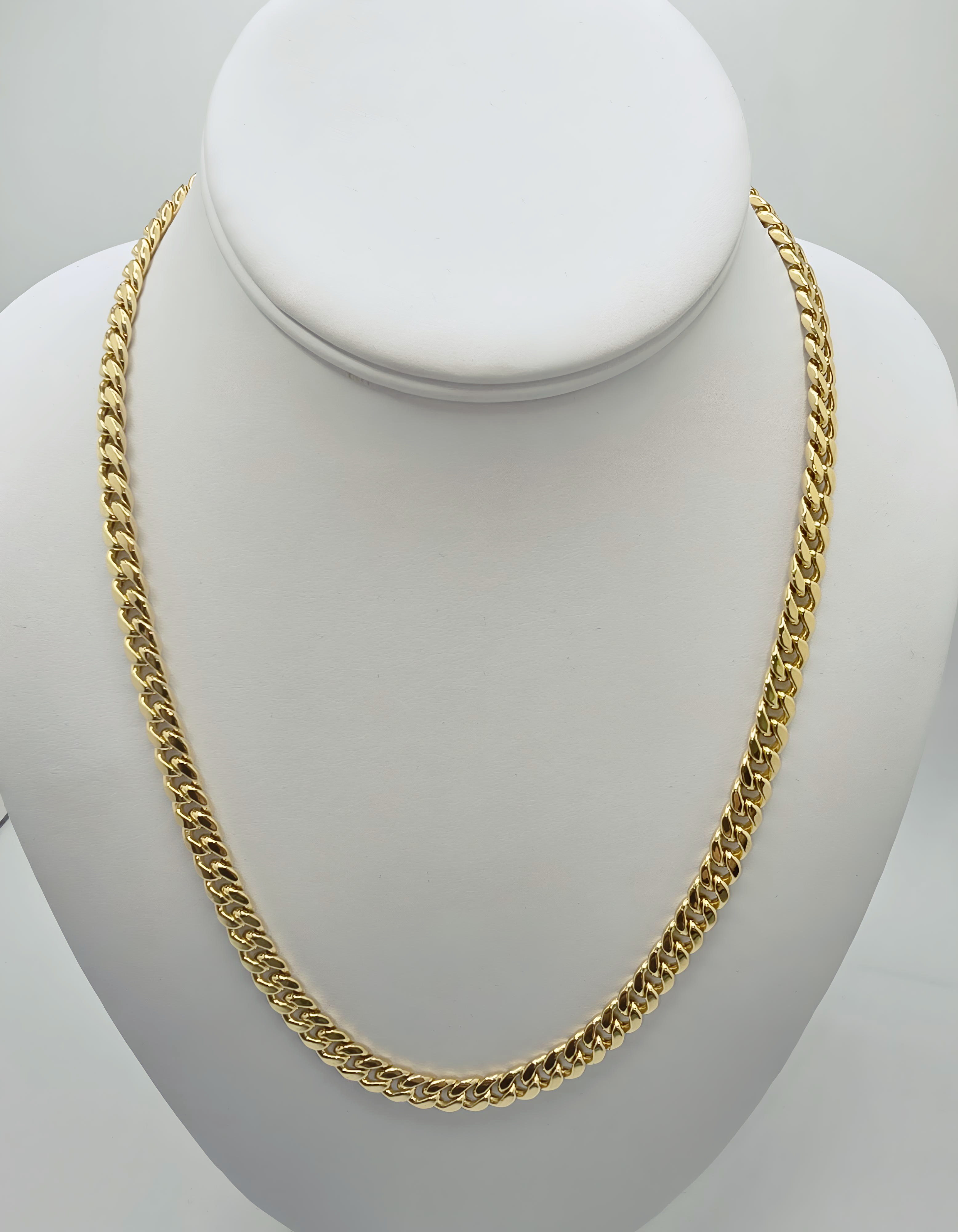 7.5mm Hollow Gold Cuban Necklace
