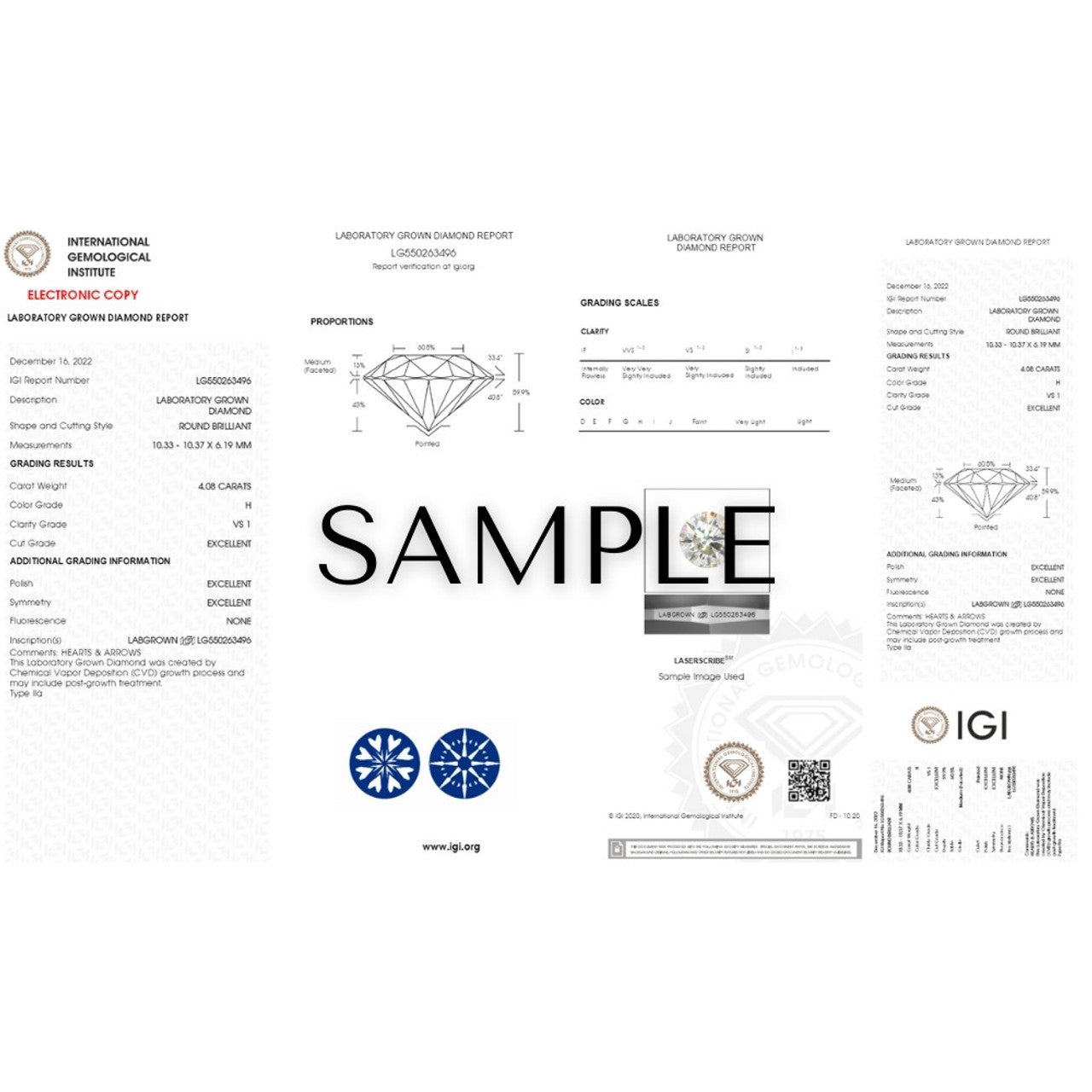 ROUND (VVS2 F) LAB GROWN DIAMOND STUD EARRINGS – 8.00CT TOTAL, 14K GOLD
