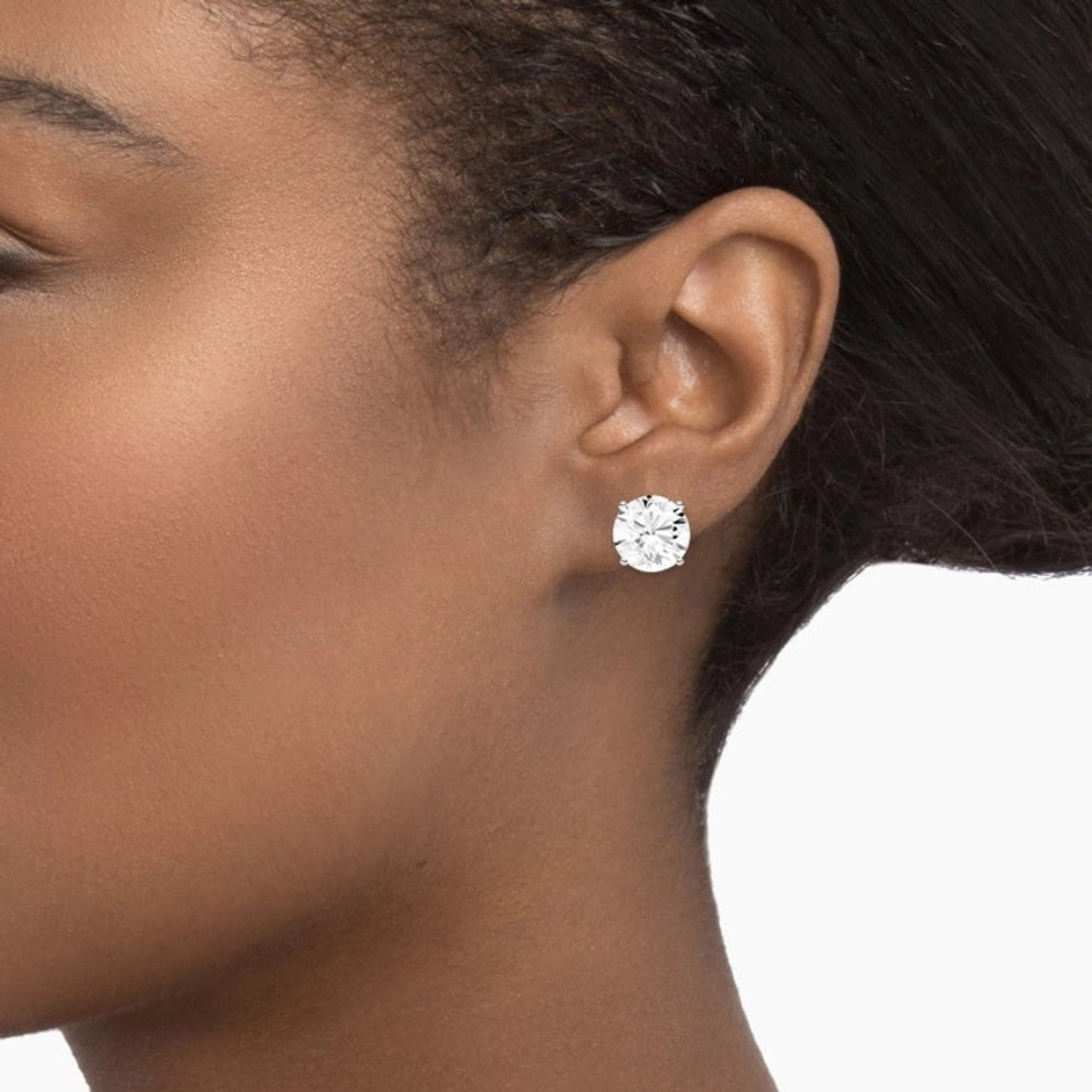 ROUND (VVS2 F) LAB GROWN DIAMOND STUD EARRINGS – 8.00CT TOTAL, 14K GOLD