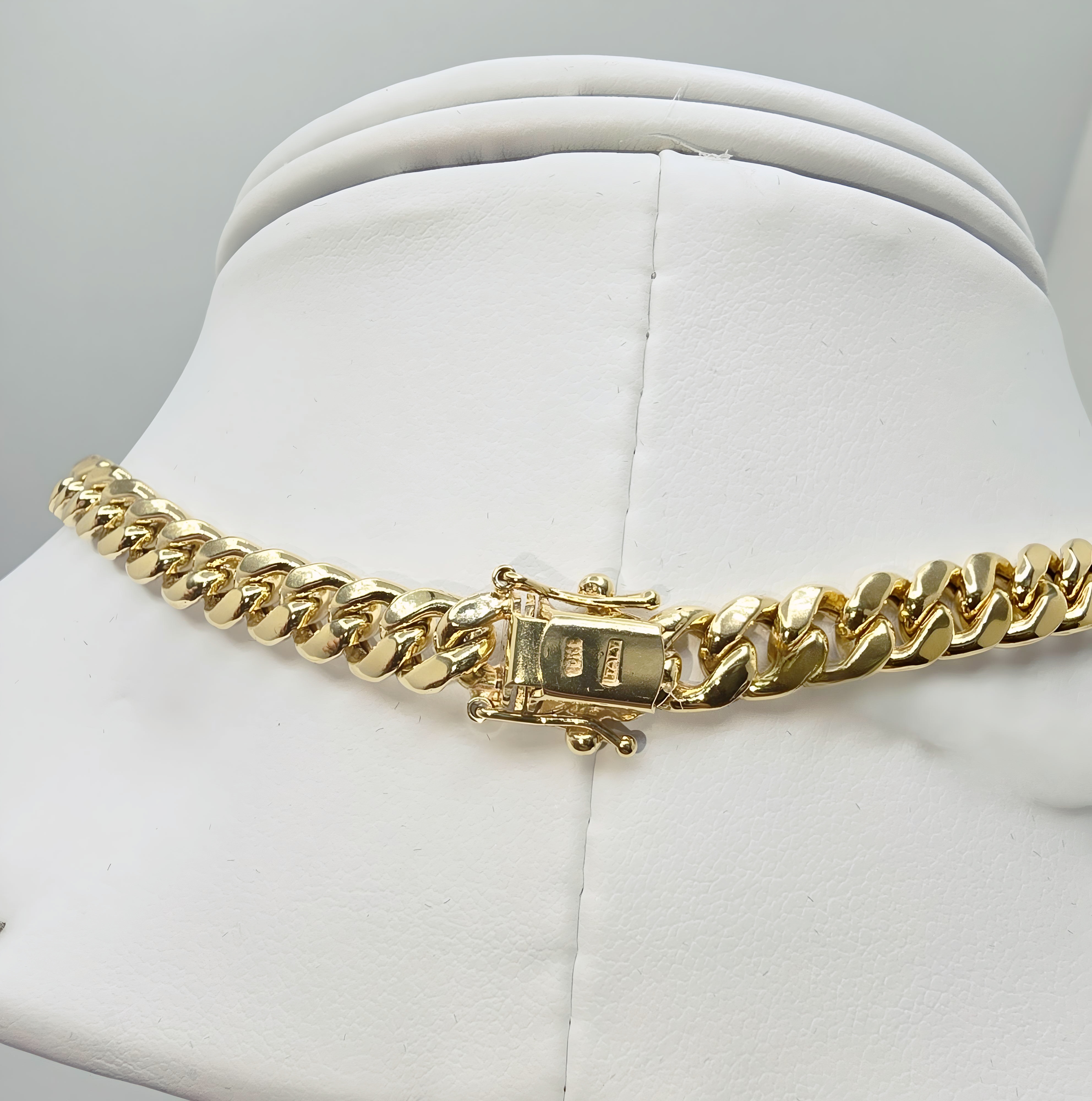 7.5mm Hollow Gold Cuban Necklace