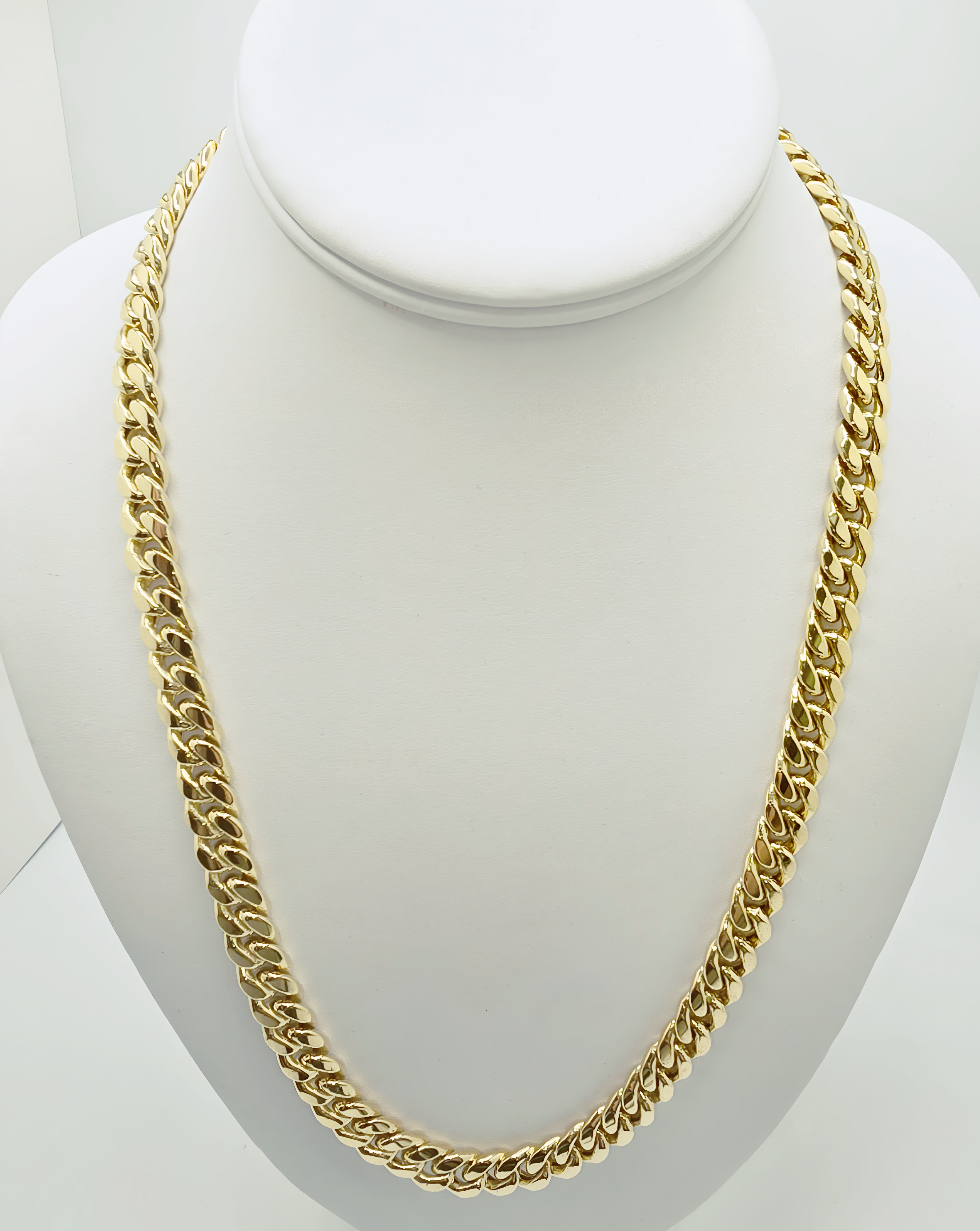 9mm Solid Gold Cuban Necklace