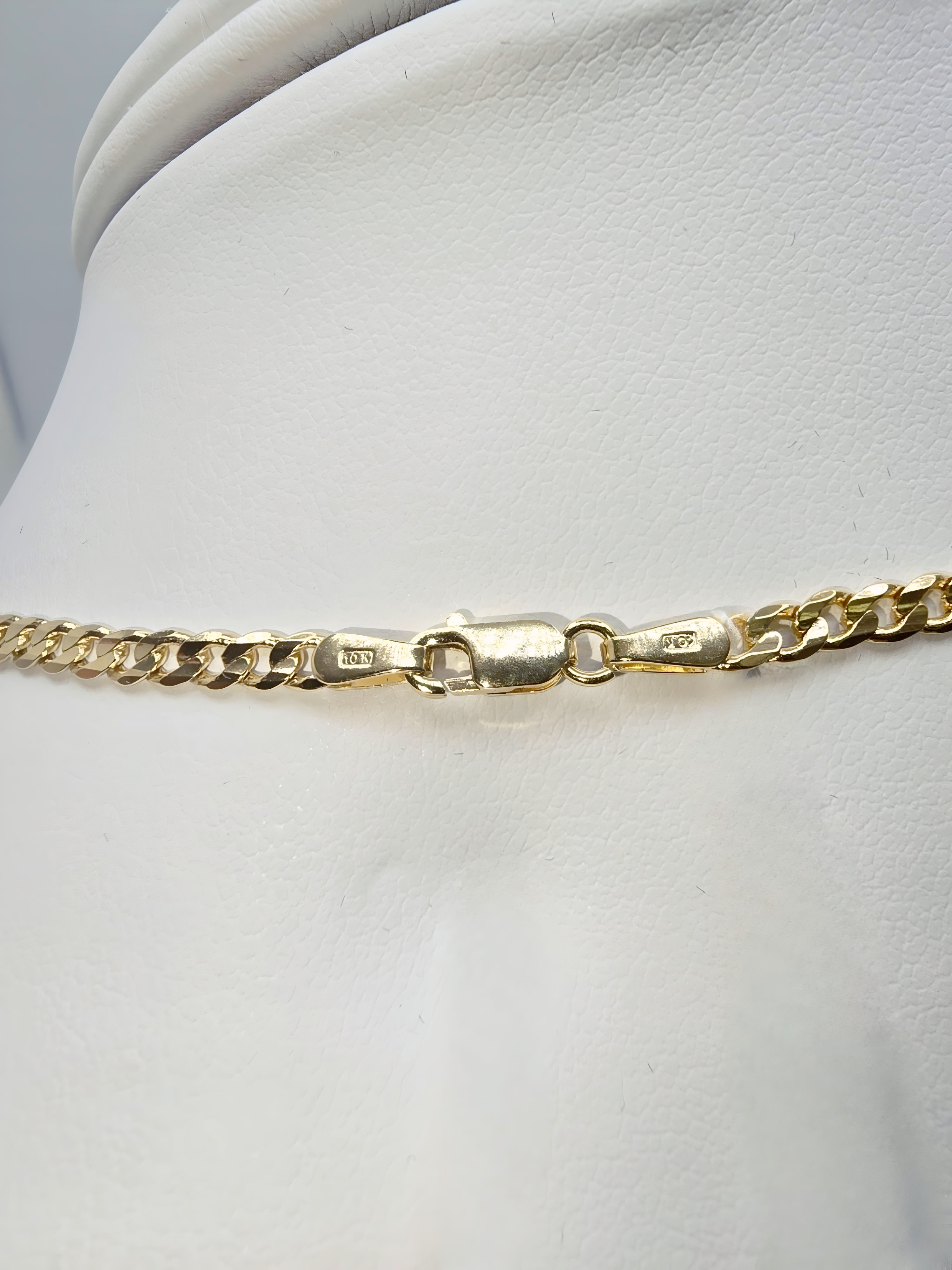 3.5mm Gold Curb Cuban Necklace