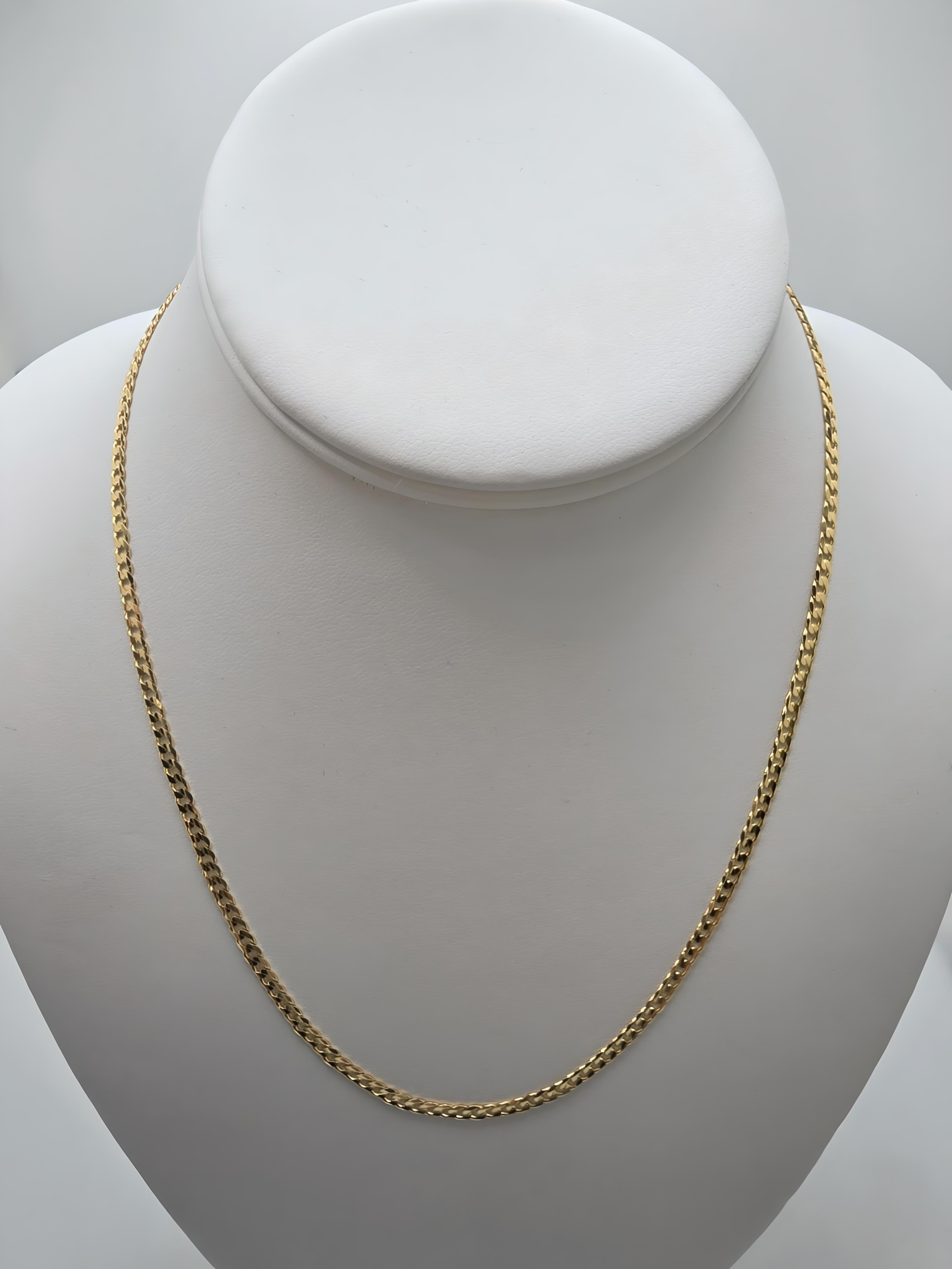Curb Cuban Link 3mm Gold Necklace