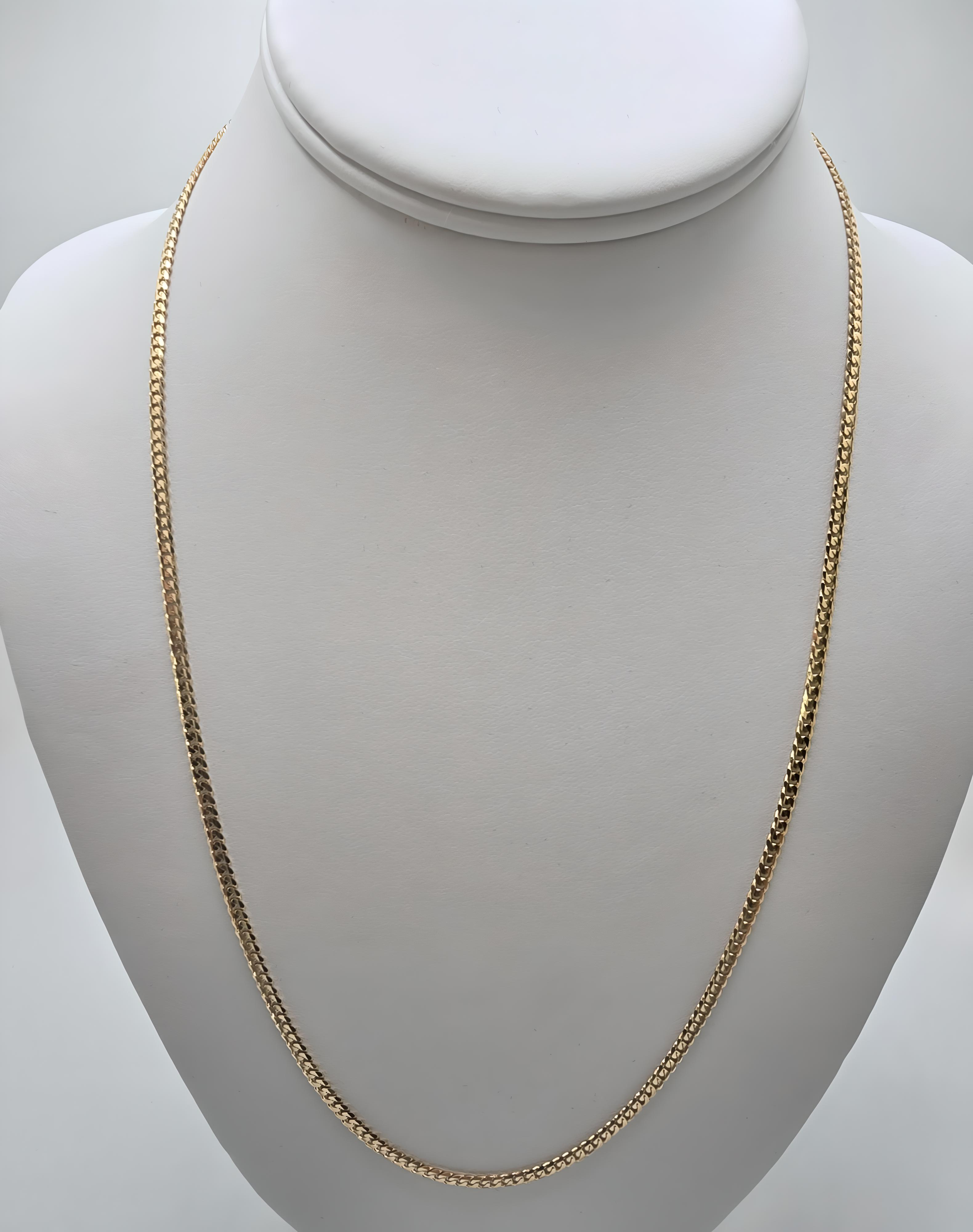 3mm Gold Curb Cuban Necklace