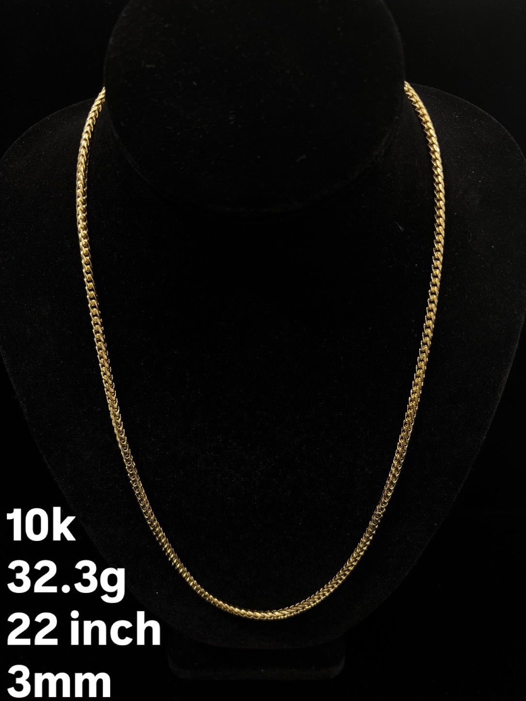 10K YELLOW GOLD CUBAN LINK NECKLACE – 3MM