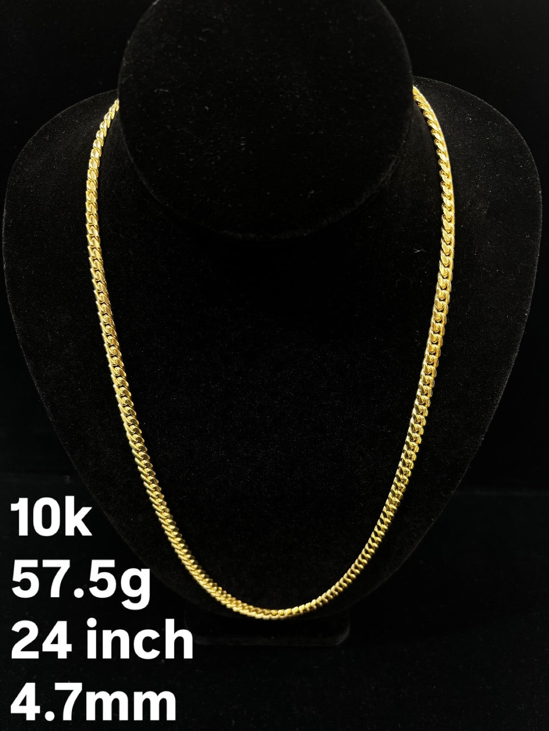 10K YELLOW GOLD CUBAN LINK NECKLACE – 4.7MM