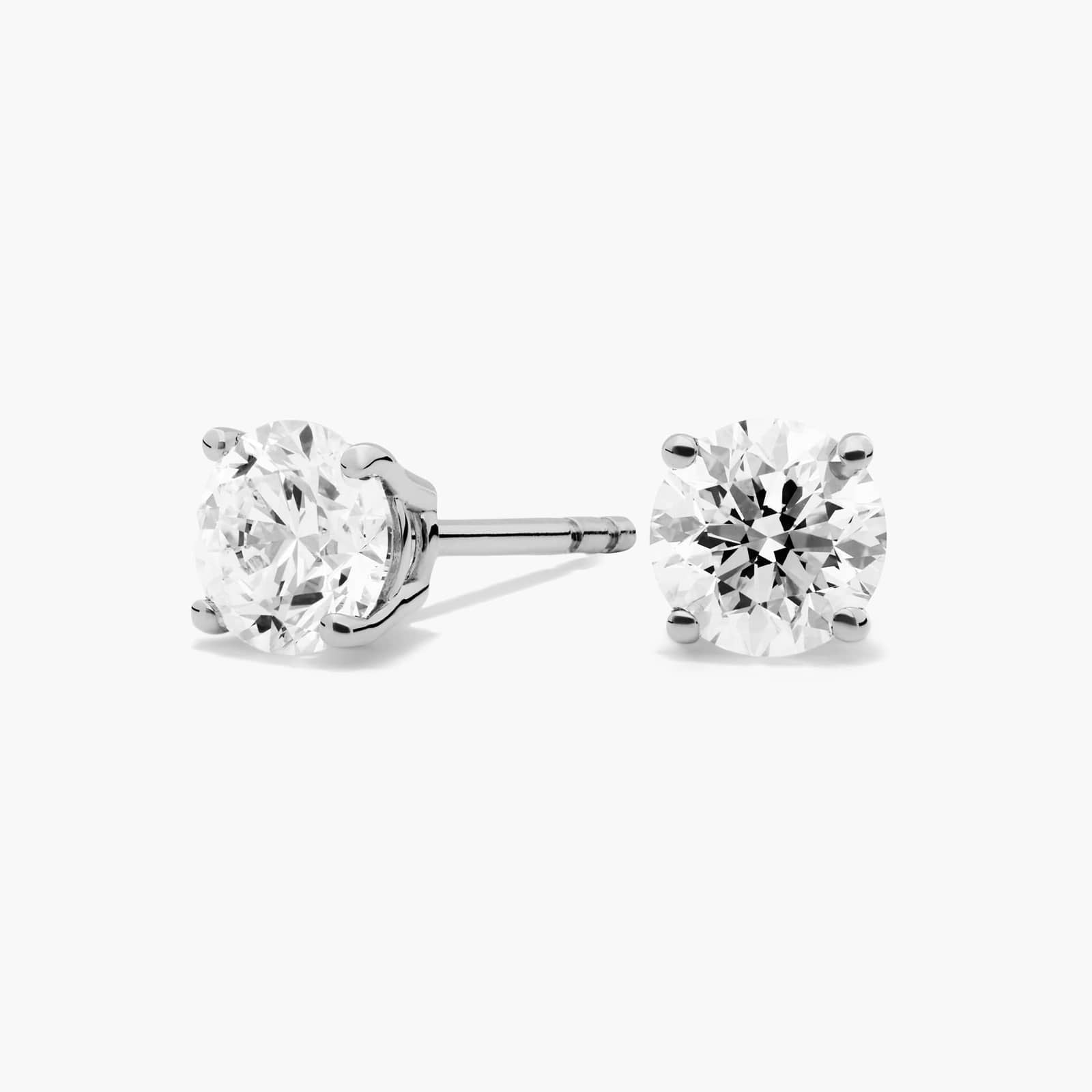1 Carat Four Prong Round Brilliant Lab Grown Diamond Stud Earrings In 14k Gold (1 Ct. Tw. - D-F / VVS-VS)