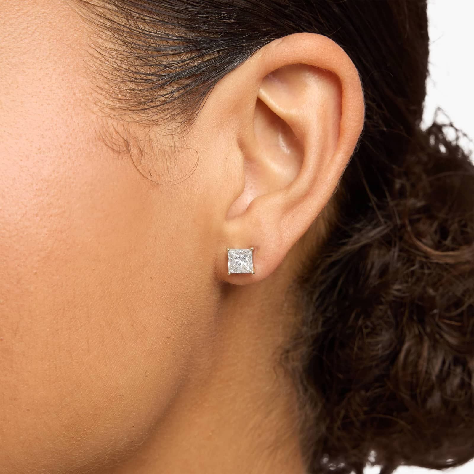 1 Carat  Princess Cut Diamond Stud Earrings 14k (1 Ct. Tw. - D-F / VVS-VS)