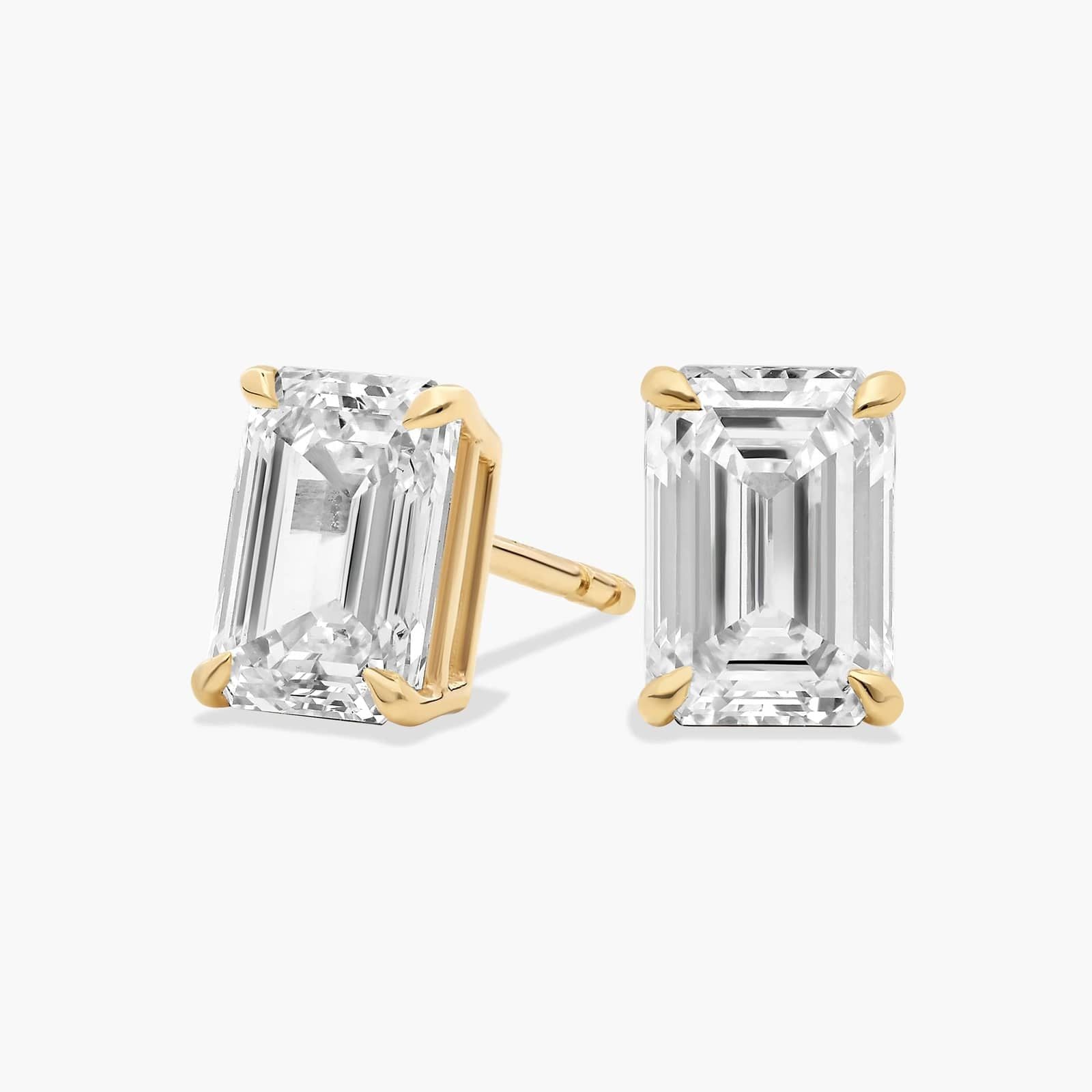 1 Carat Emerald Cut Diamond Stud Earrings 14k (1 Ct. Tw. - D-F / VVS-VS)