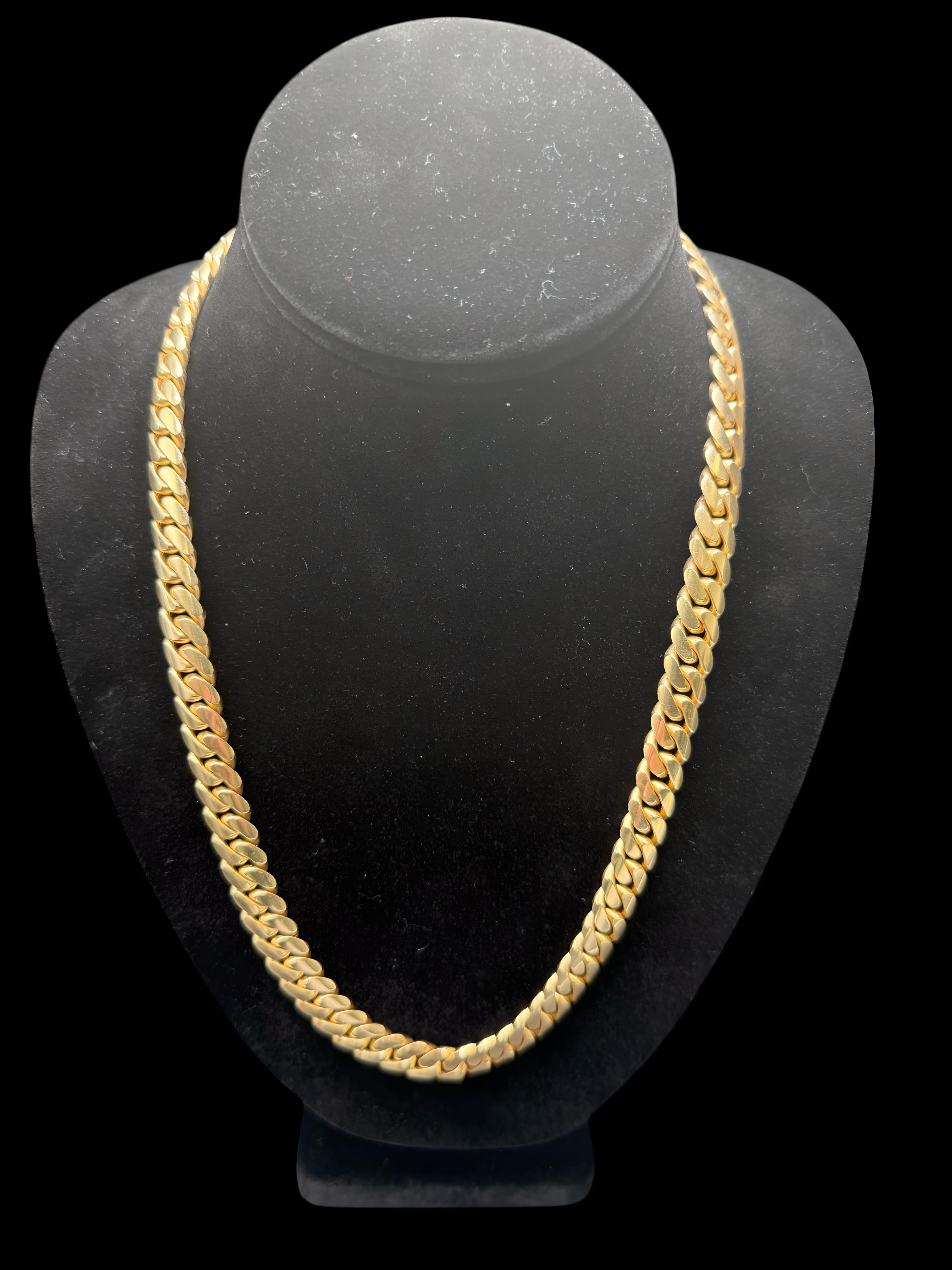 14K Gold Miami Cuban Necklace – 167g, 22"