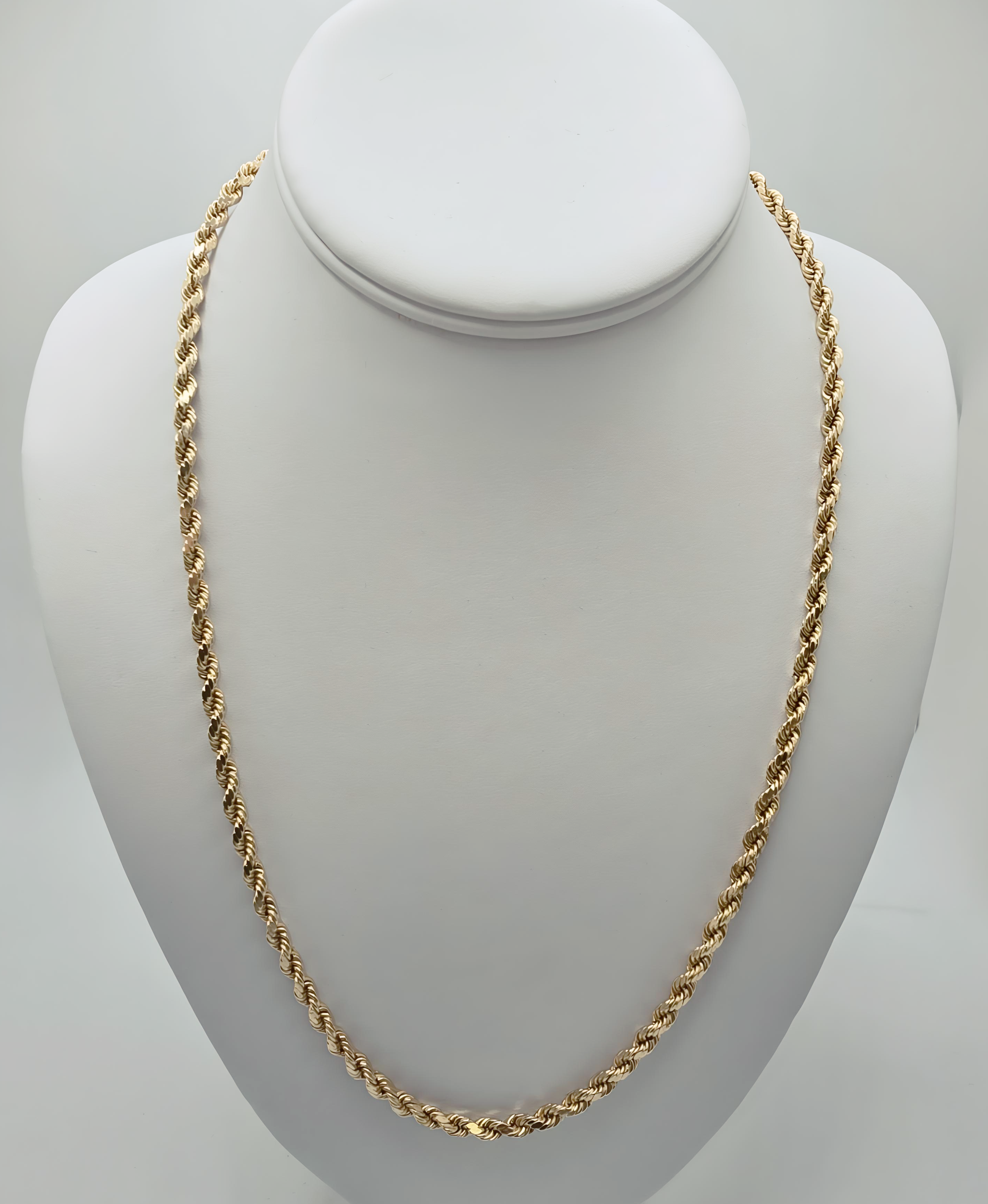 4mm Diamond Cut Rope Necklace