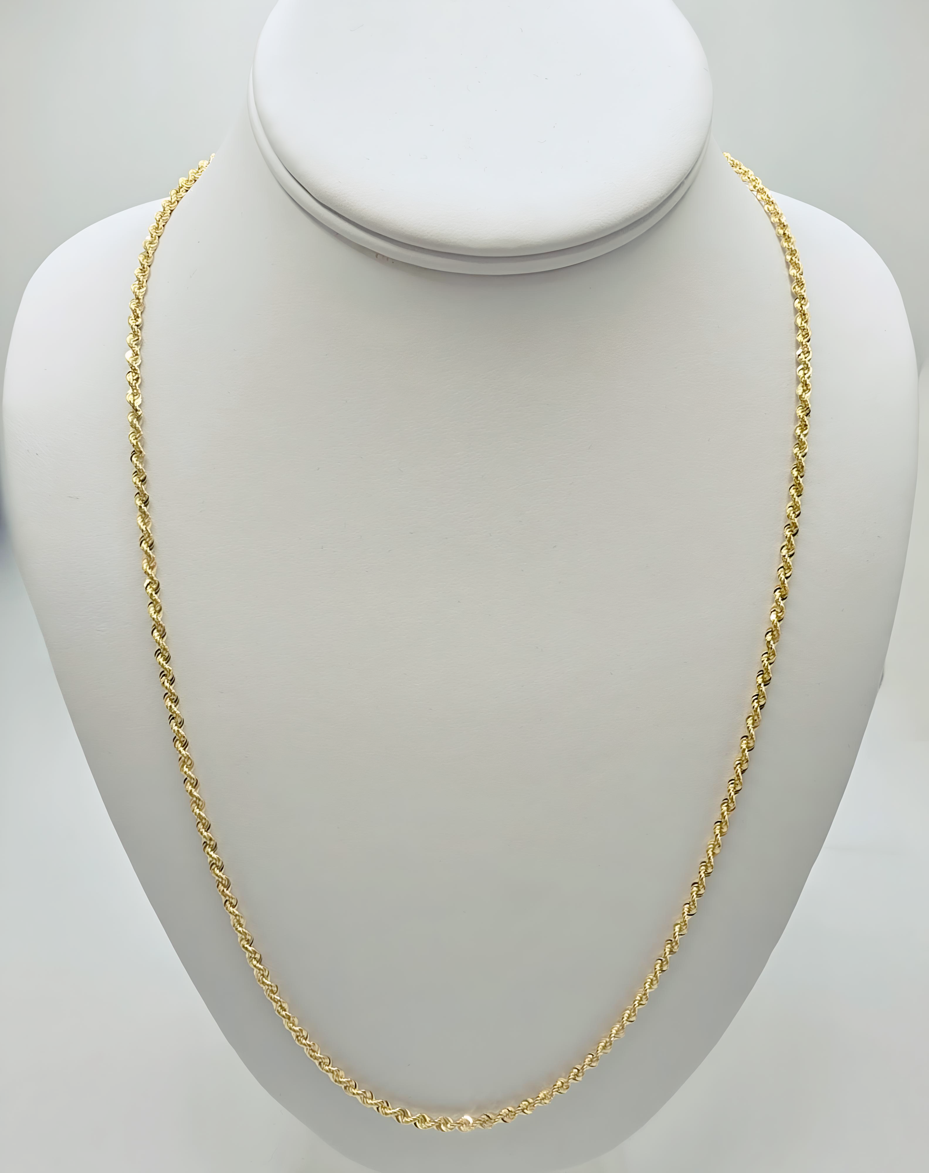 3mm Rope Gold Necklace